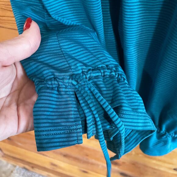Athleta Coastal Green Teal Skills and Drills Tank Top Sz Small Blue Drawstring - Picture 4 of 6